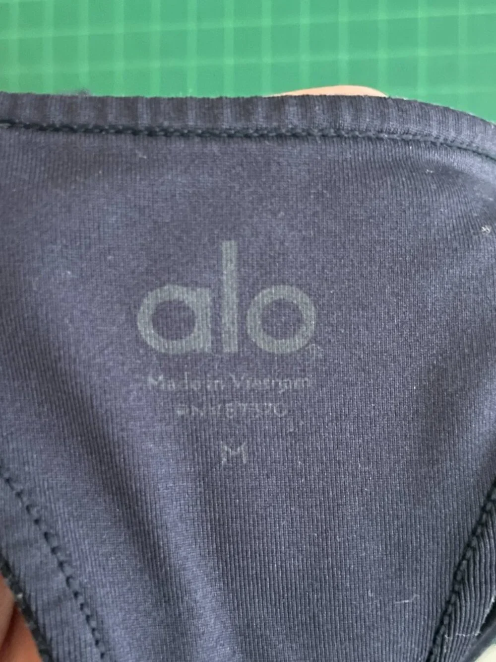 ALO Yoga Women M Navy Blue Space Dyed Alosoft Serenity Sports Bra Athleisure